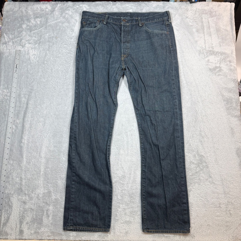 Levis 505 Regular Fit Jeans Mens 36x32 (Fits 37x31) Dark Wash Denim Pants